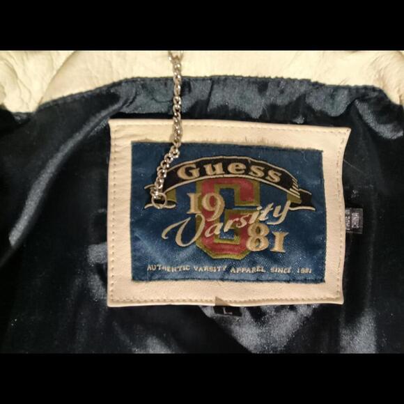 Y2k Vintage 80's‎ Guess G-81 Varsity Men's or Women's Leather Jacket Size L - Picture 11 of 15